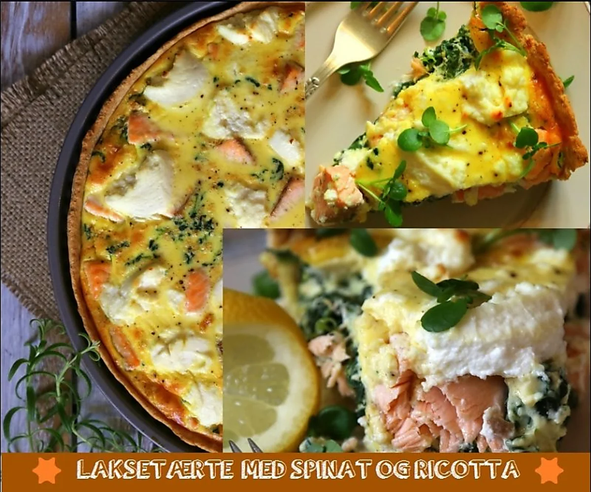 Laksetærte med spinat og ricotta ost Laksetærte med spinat og ricotta ost