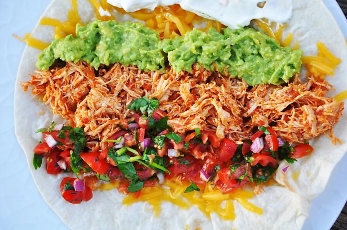 Shredded kylling til burritos og taco Shredded kylling til burritos og taco