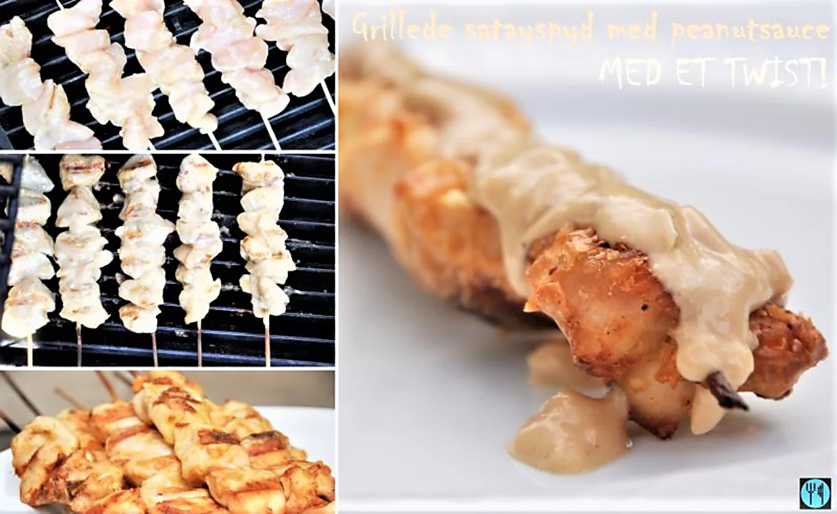 Grillede satayspyd med peanutbuttersauce med et twist Grillede satayspyd med peanutbuttersauce med et twist