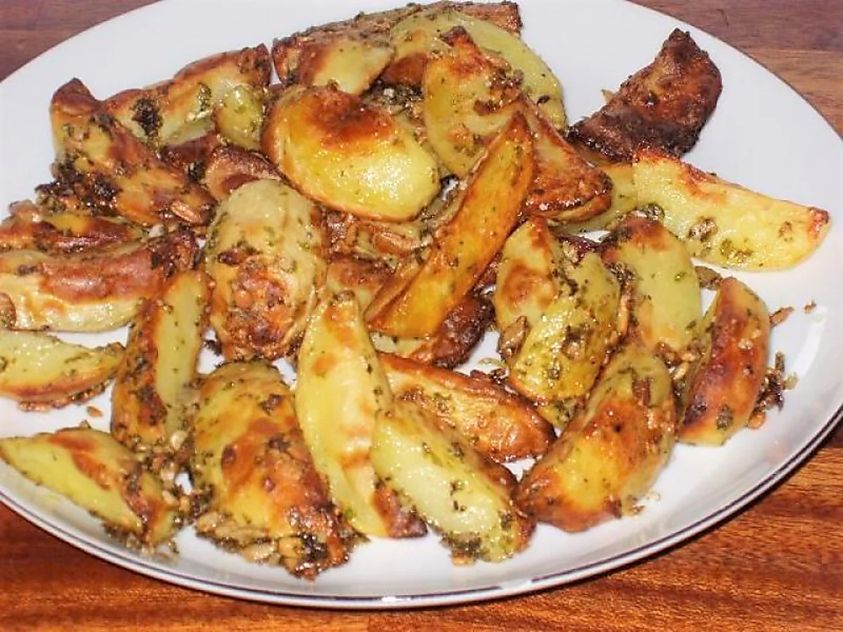 Grøn pesto kartofler opskrift - Forberedelse og præsentation