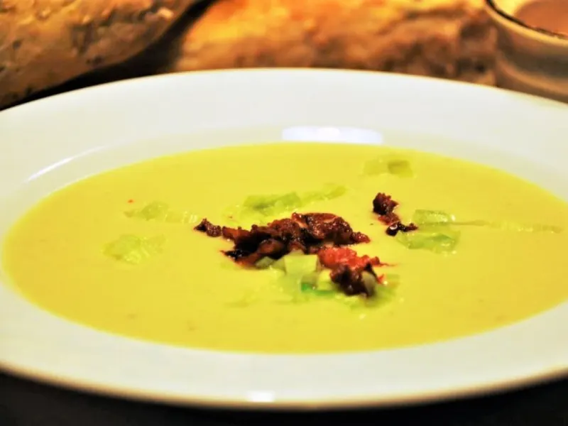 kartoffel/porresuppe med bacon
