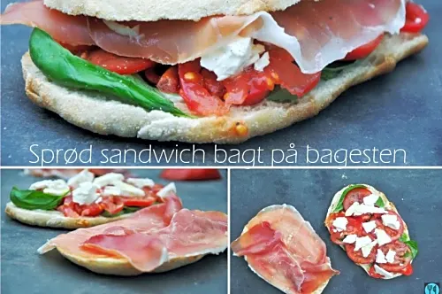 Sprød sandwich bagt på bagesten