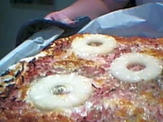 pizza med skinke&ananas