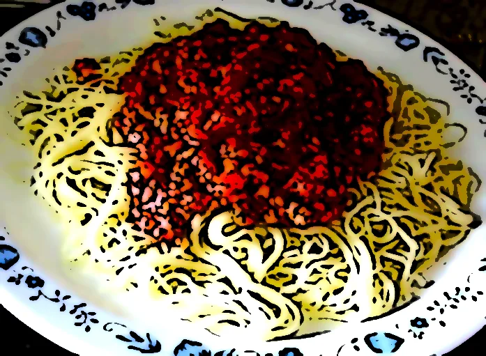 kødsovs i høj pande( til pasta eller spaghettii)