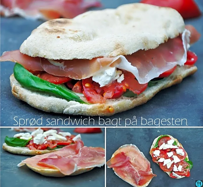 Sprød sandwich bagt på bagesten