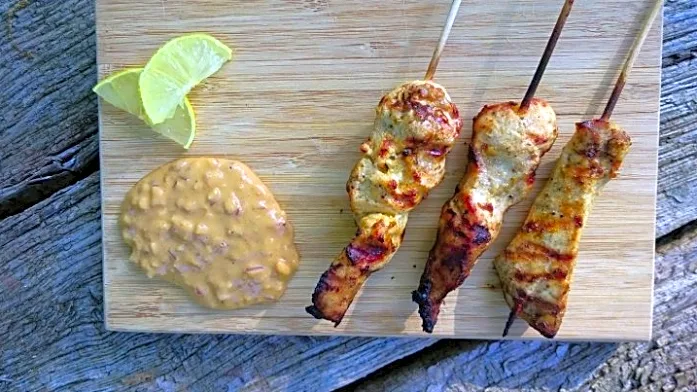 Kylling Satay med krydret peanuts sauce