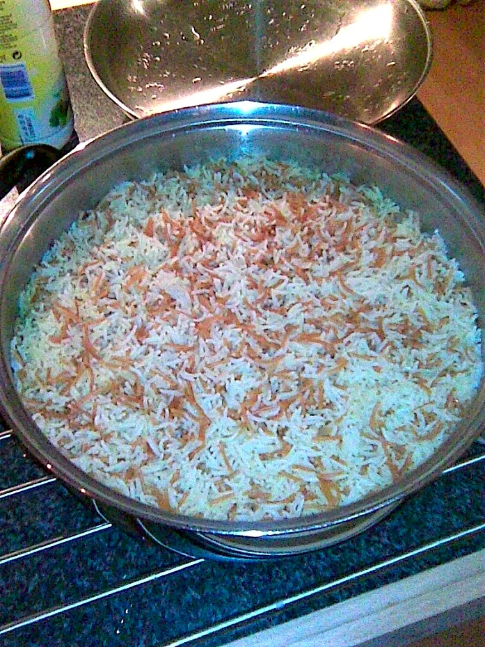 fried rice med Baktat pasta