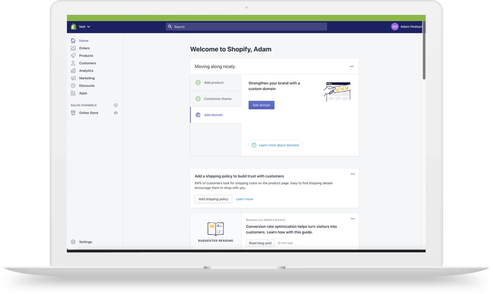 Shopify website platform