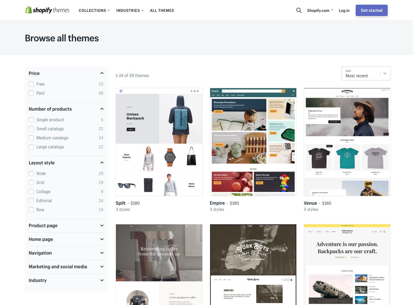 shopify theme store