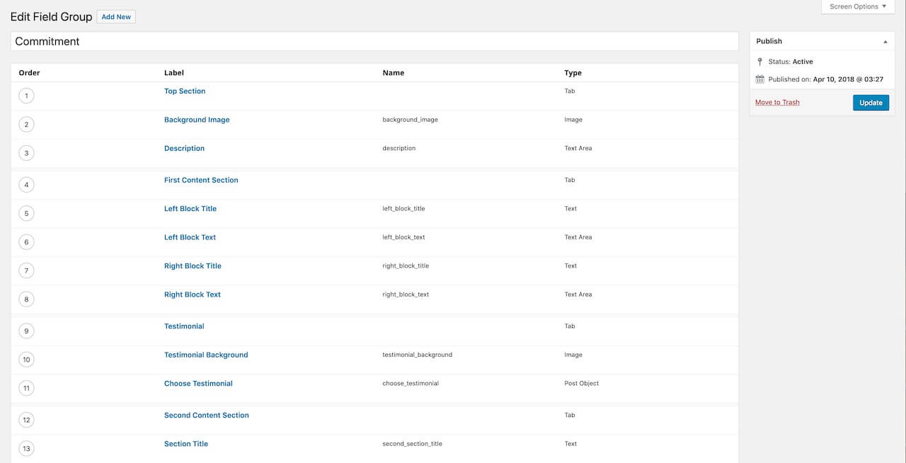 advanced custom fields