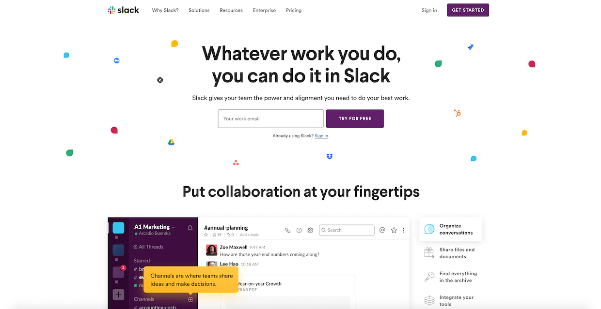 slack website