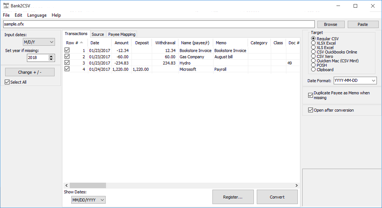 change excel to csv