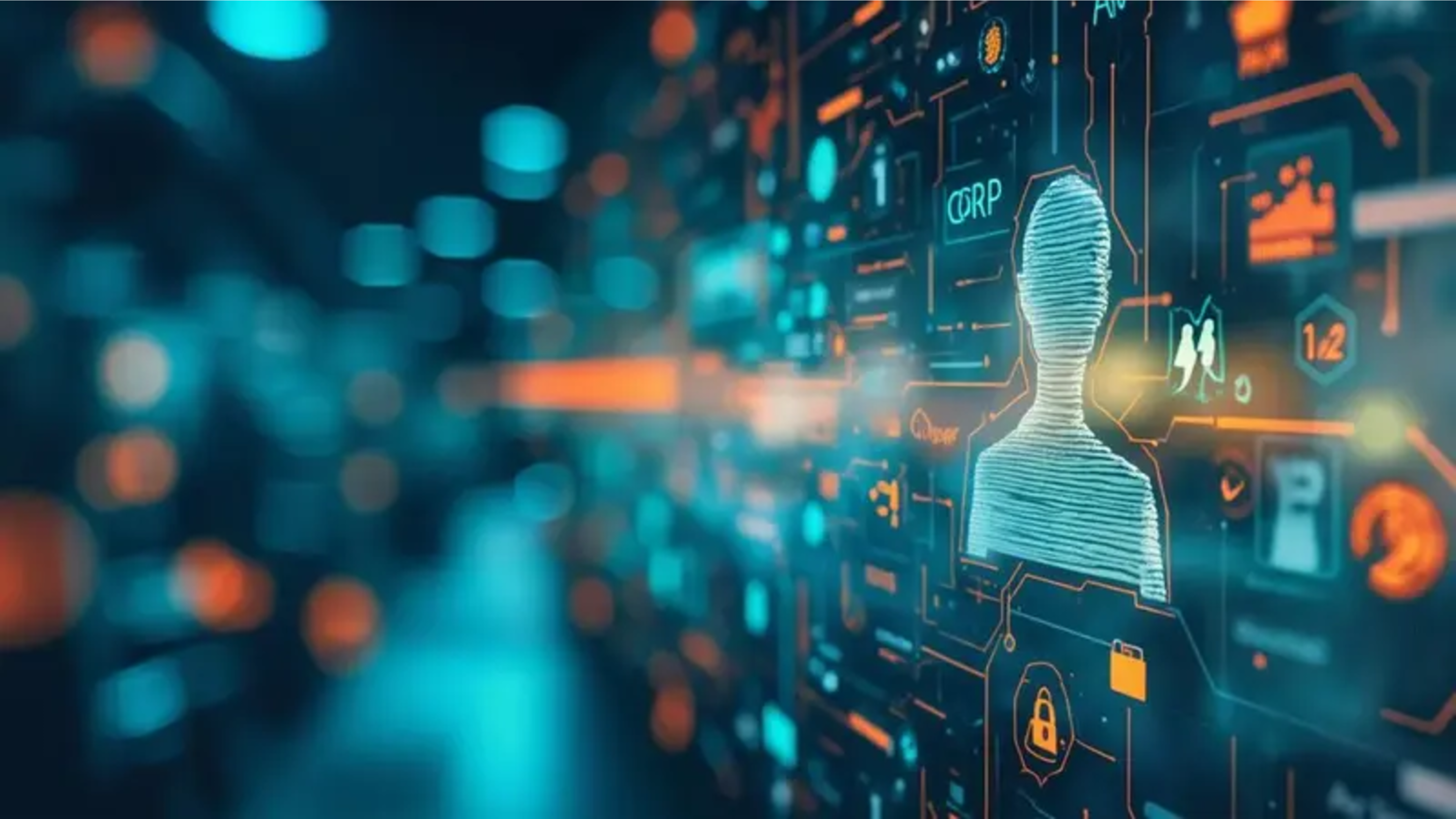 Digital illustrasjon av CRM og data