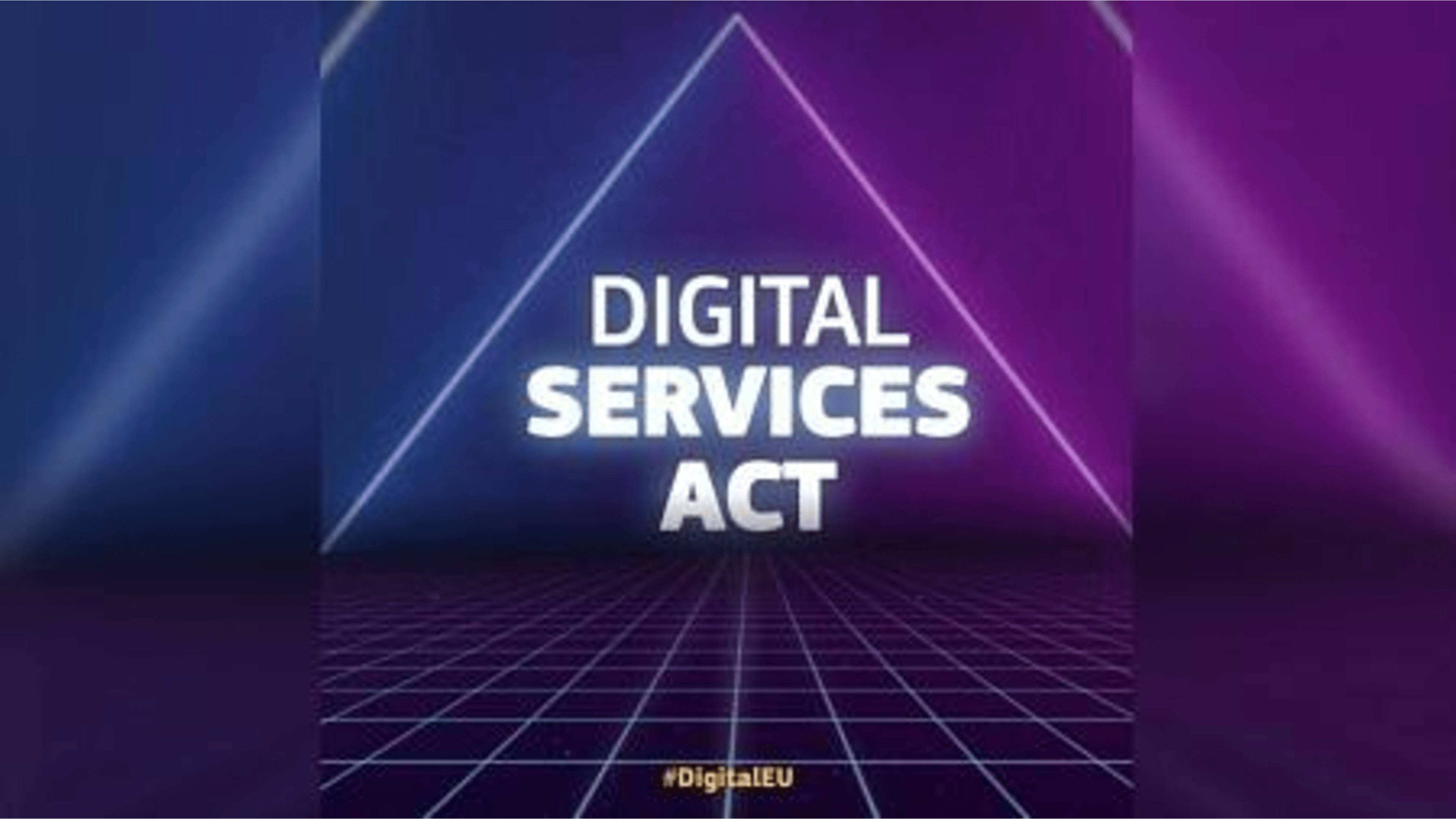 EU illustration of the Digital Services Act in purple and blue