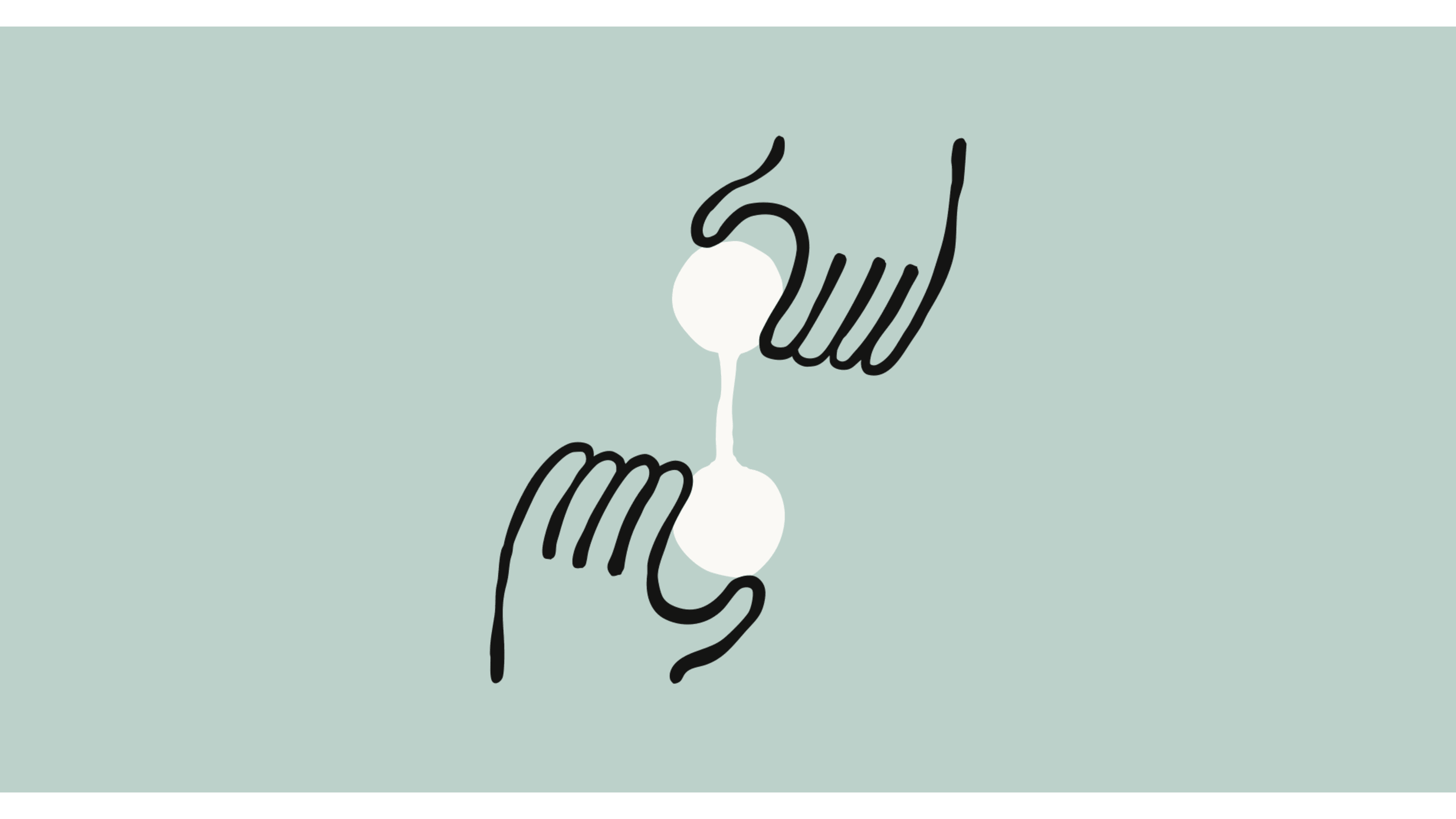 Two stylized hands reaching toward each other with connecting node points