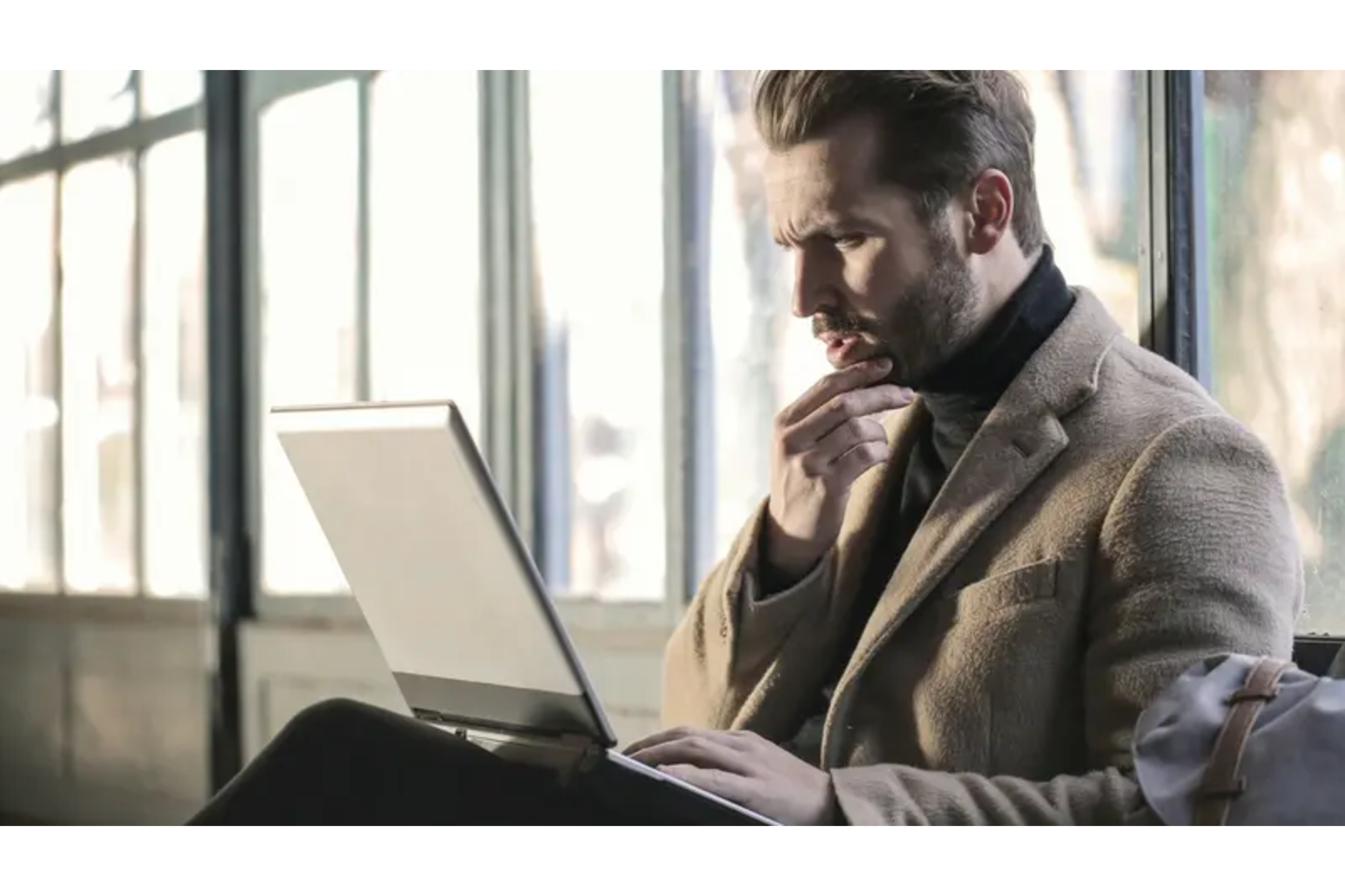 An employee working on reporting