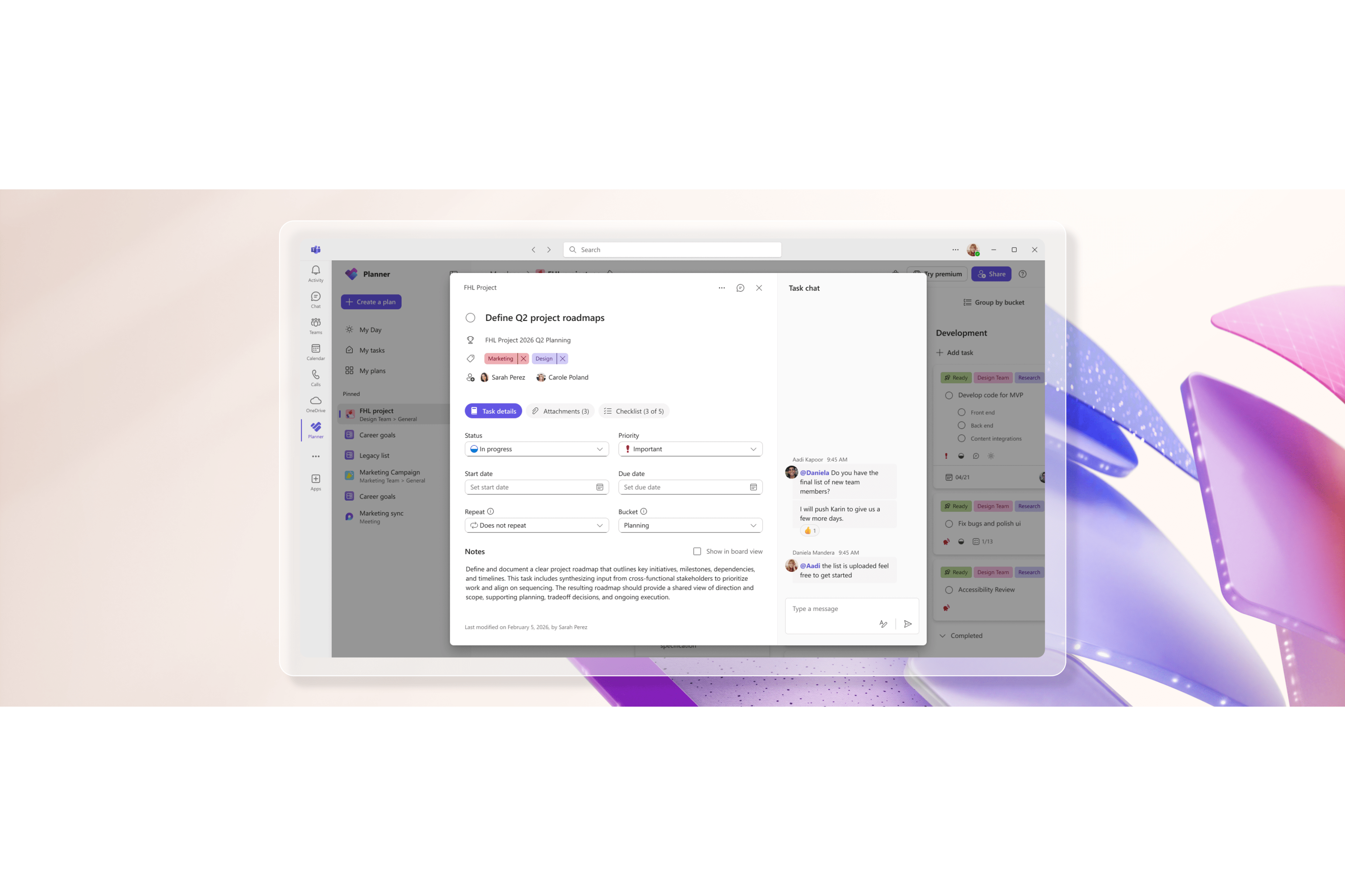 Source image: Introducing a refreshed design, task chat, and more in Microsoft Planner | Microsoft Community Hub