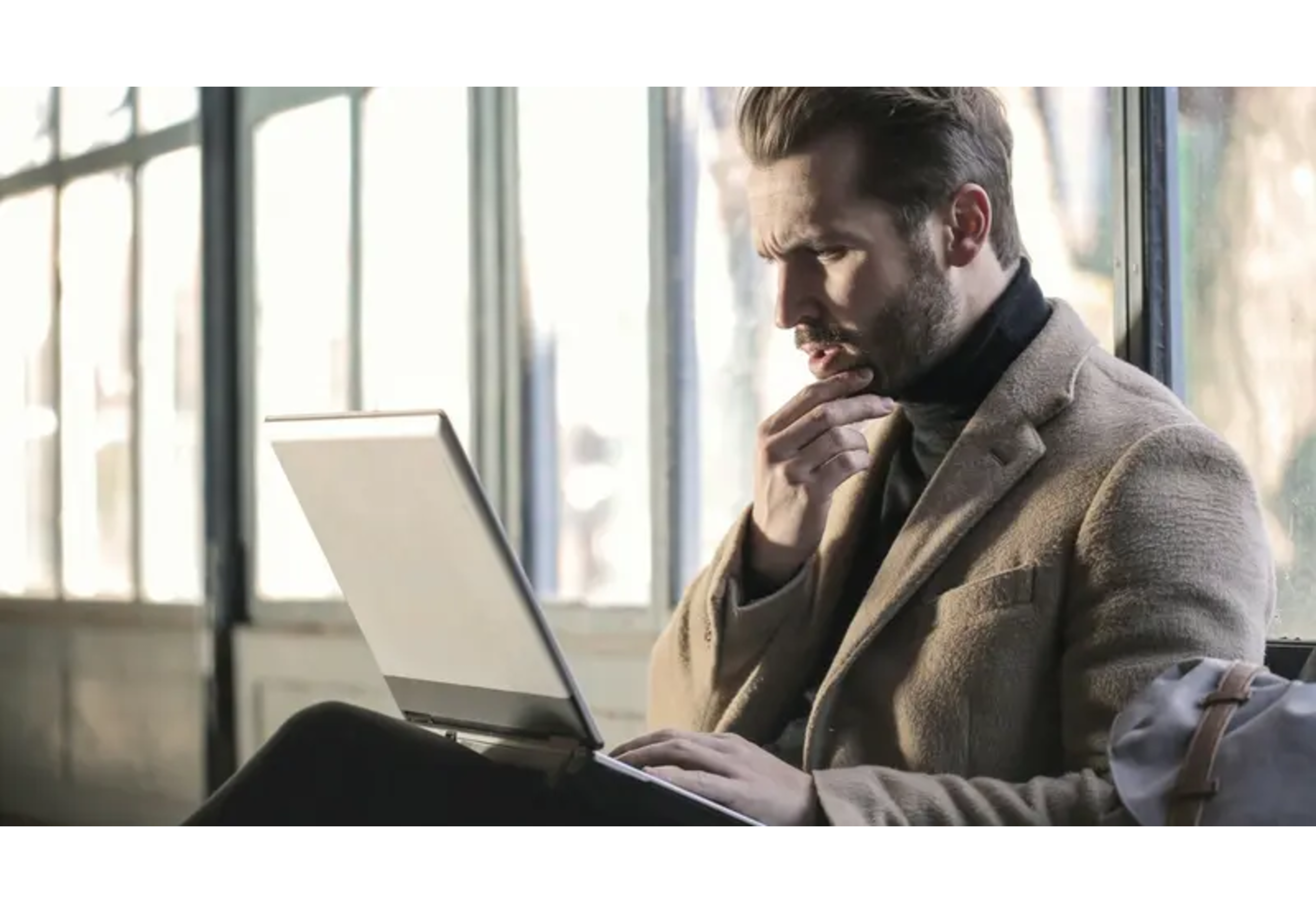 An employee working on reporting