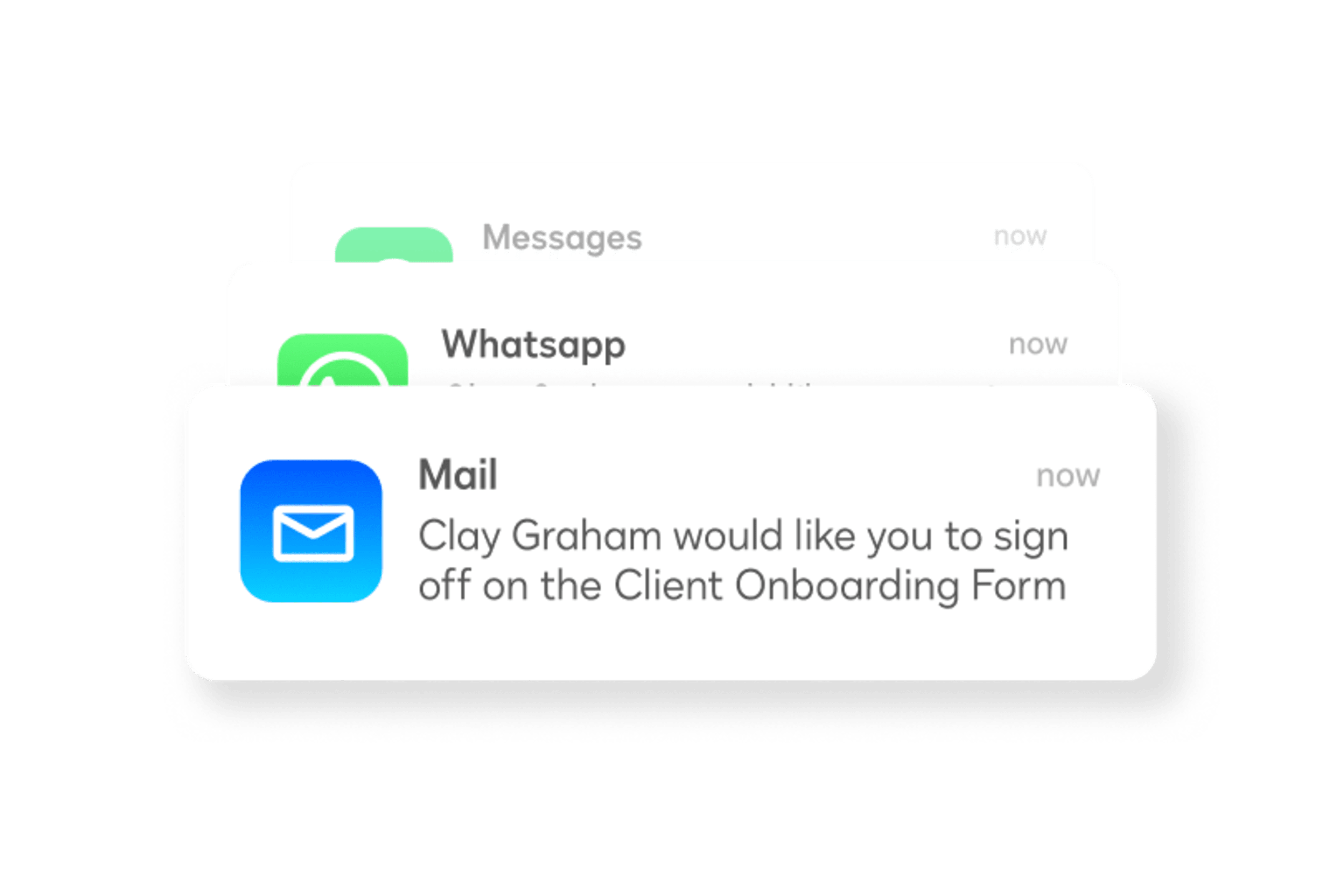 Docusign multi-channel delivery options showing SMS, WhatsApp and email notification settings.