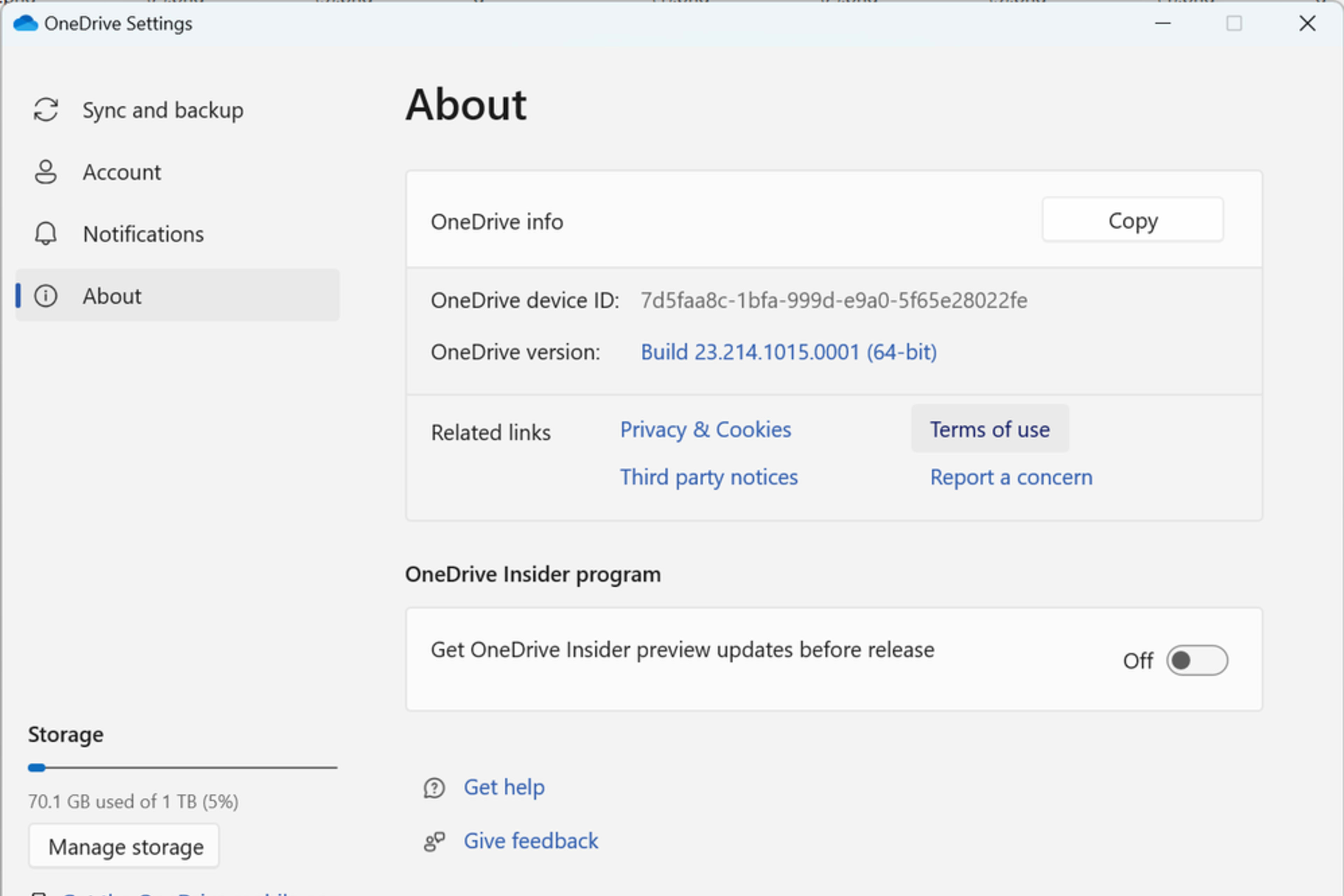 OneDrive Files On-Demand status icons and options shown in File Explorer.