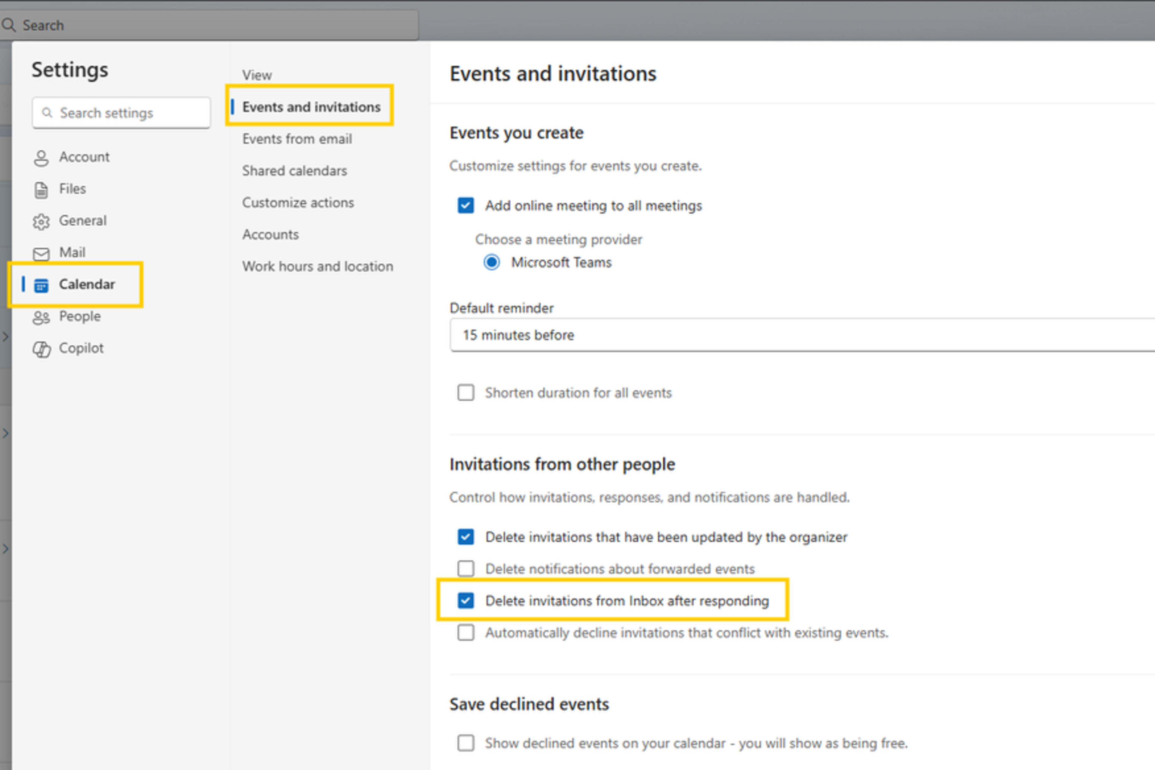 Outlook-innboksen med nylige oppdateringer i e-postlisten.