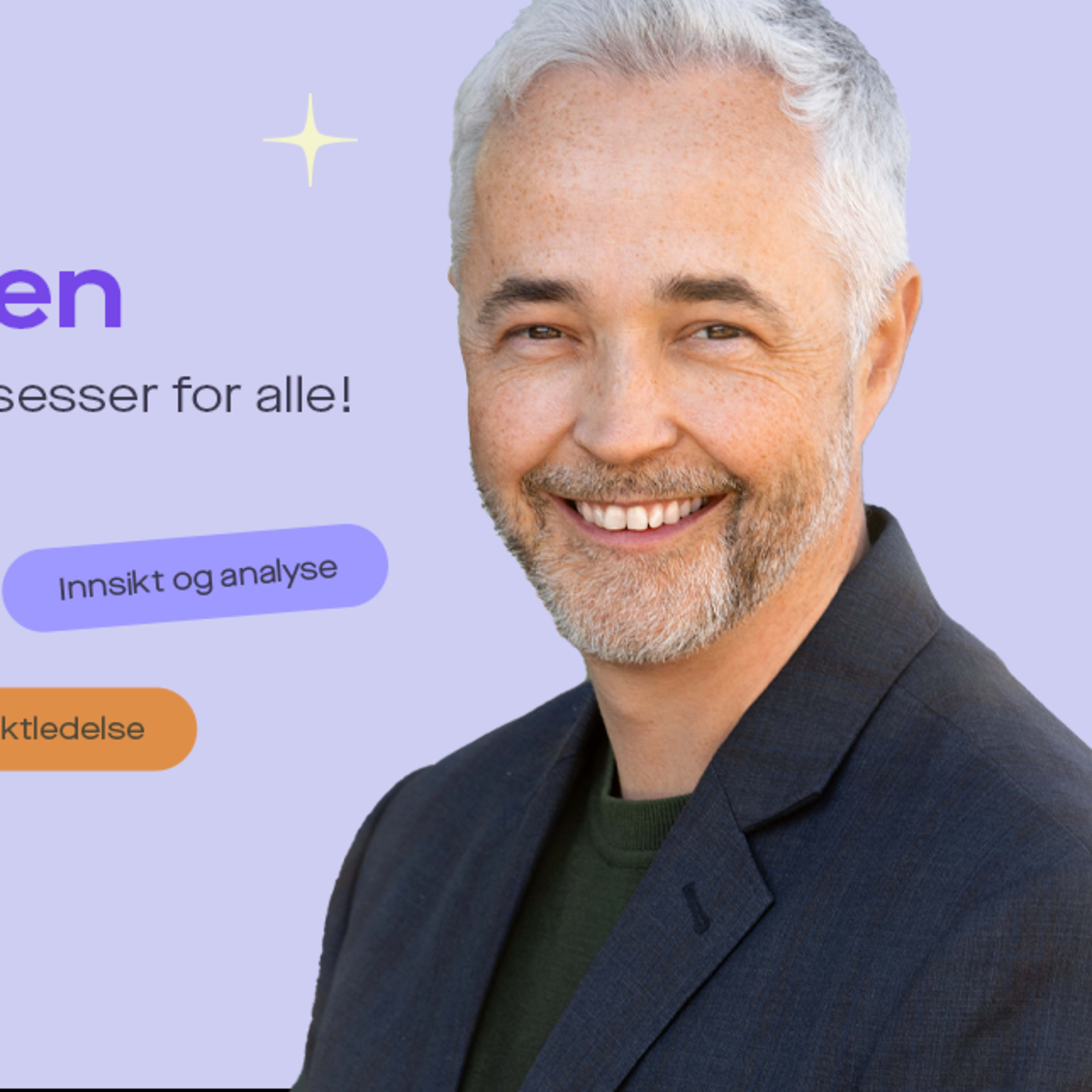 ProsessPodden-grafikk med programleder Frode Stenstrøm og temaknapper