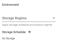 Storage Regime conditions form