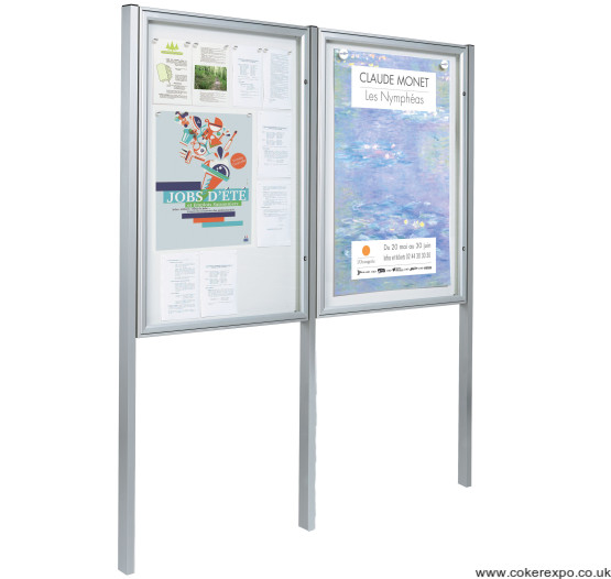 Poster Display Case With Matching Posts Siver Anodised