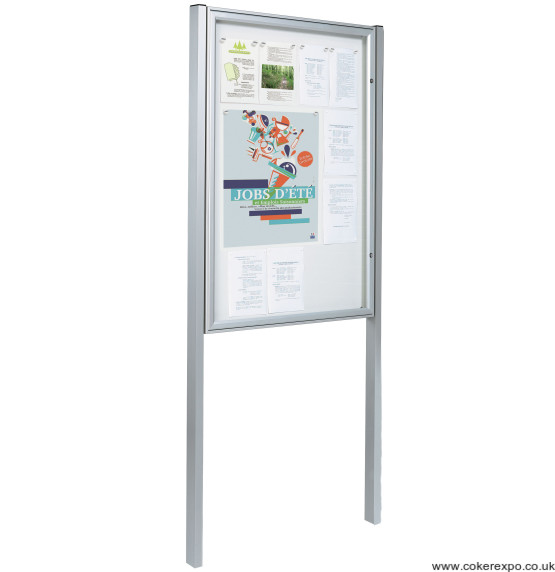 Poster Display Case With Matching Posts Siver Anodised