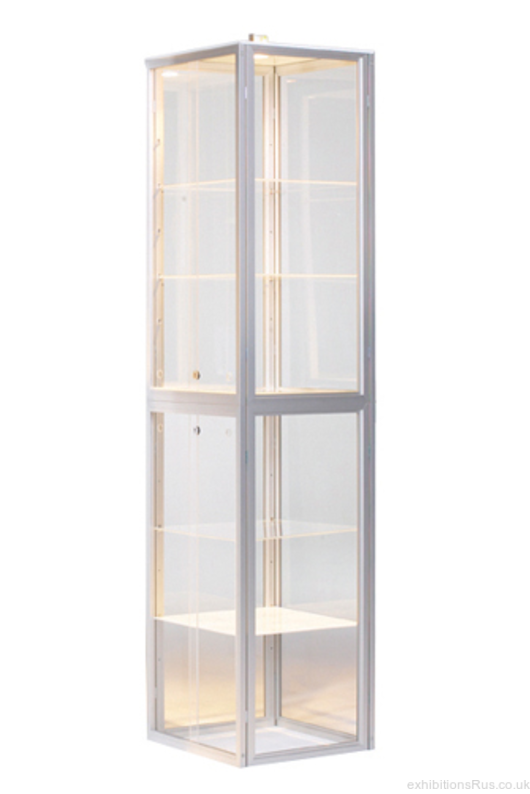 folding display case all perspex wired cabinet lighting