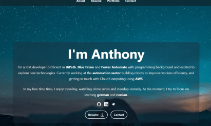 Anthony's Resume Website - 1