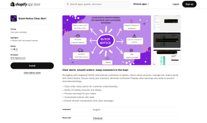 Quick Notice Clear Alert Shopify App - 1