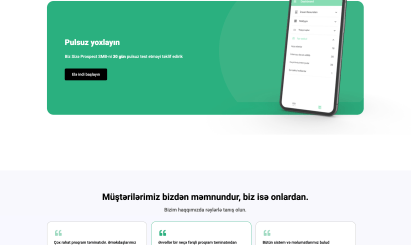 Landing Page of Prospect ERP - 1