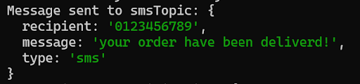 Image showing the output log after notification has been sent