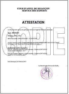 mini Attestation d'Assermentation