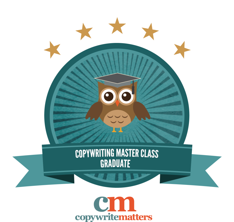 Master Class Badge of Completion - Graduate of Belinda Weaver's Copywriting Masterclass course (including an SEO module)