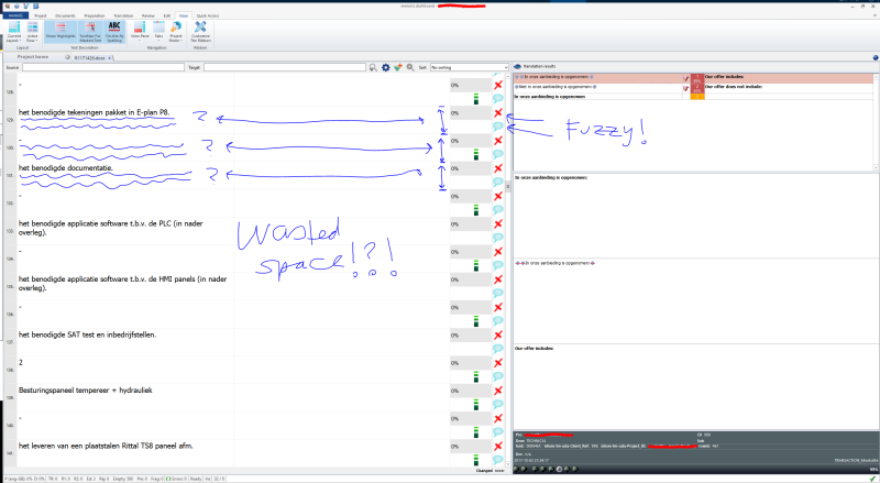 wasted space in memoQ 8.2