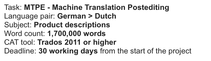 Rates For Pemt Large Project Post Editing Machine Translation