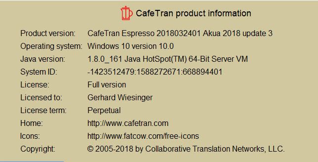 Cafetran Product information