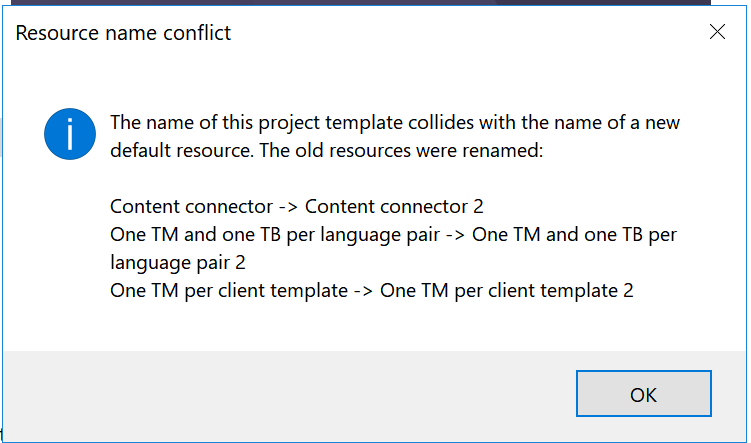 Resource name conflict