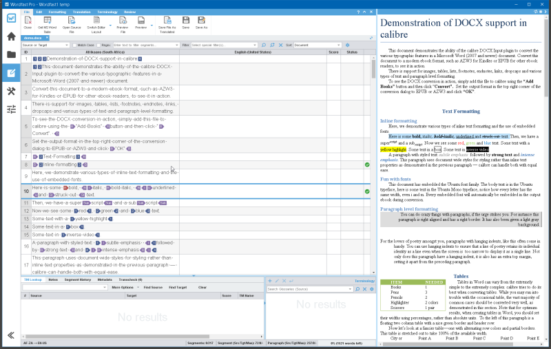 wordfastpro 5 (formatting as tags, shortened)