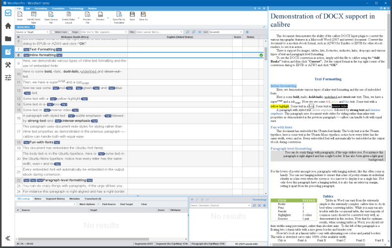 wordfastpro 5 (formatting as formatting)