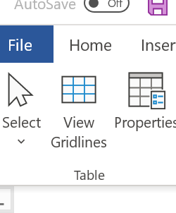 hide rows in word table