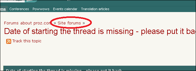 site forums in bread crumbs