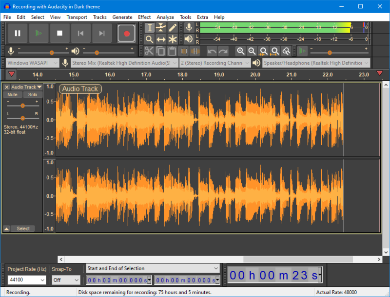 02-Recording-with-Audacity-in-Dark-theme