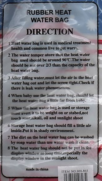 Hilarious hot water bottle instructions