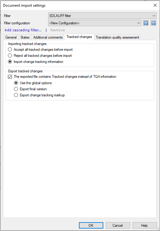 Memoq Change tracksSin título