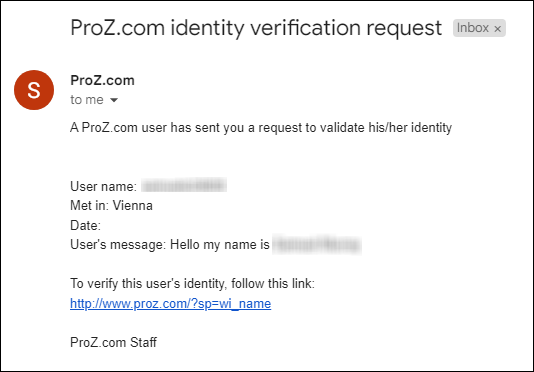 identify verification request