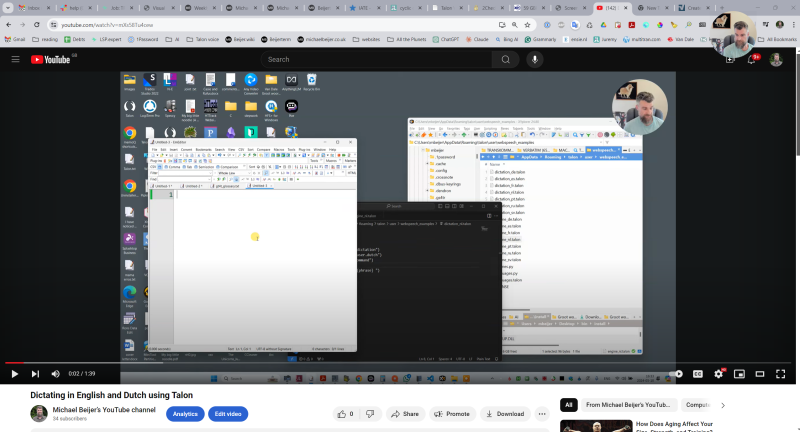 Dictating in English and Dutch using Talon
