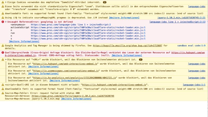 konsole analyse job page anonym